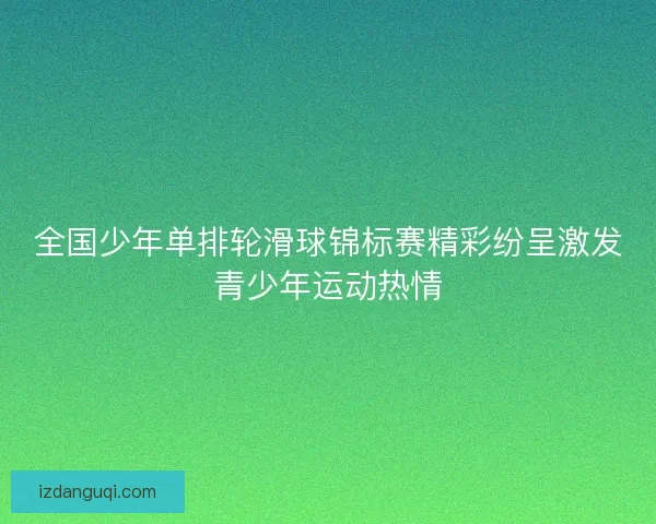 全国少年单排轮滑球锦标赛精彩纷呈激发青少年运动热情